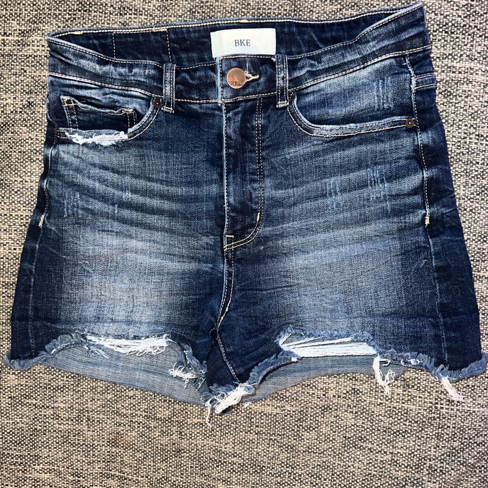 High waisted distressed shorts